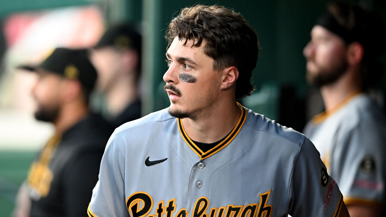 WASHINGTON, DC - JULY 03: Konnor Griffin #6 of the Pittsburgh Pirates looks on during the game against the Washington Nationals at Nationals Park on July 03, 2026 in Washington, DC.