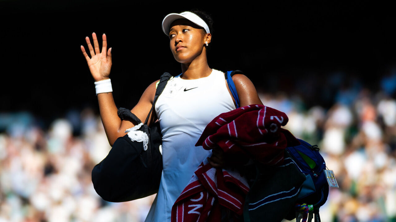 LONDON, ENGLAND - JULY 07: Naomi Osaka of Japan walks off the court after losing to Karolina Muchova of the Czech Republic in the quarter-final on Day Nine of The Championships Wimbledon 2026 at All England Lawn Tennis and Croquet Club on July 07, 2026 in London, England