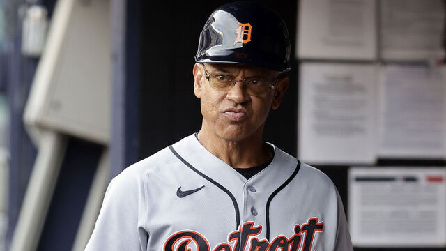 NEW YORK, NEW YORK - JUNE 30: Third base coach Joey Cora #56 of the Detroit Tigers looks on before a game against the New York Yankees at Yankee Stadium on June 30, 2026 in New York City. The Tigers defeated the Yankees 9-3.