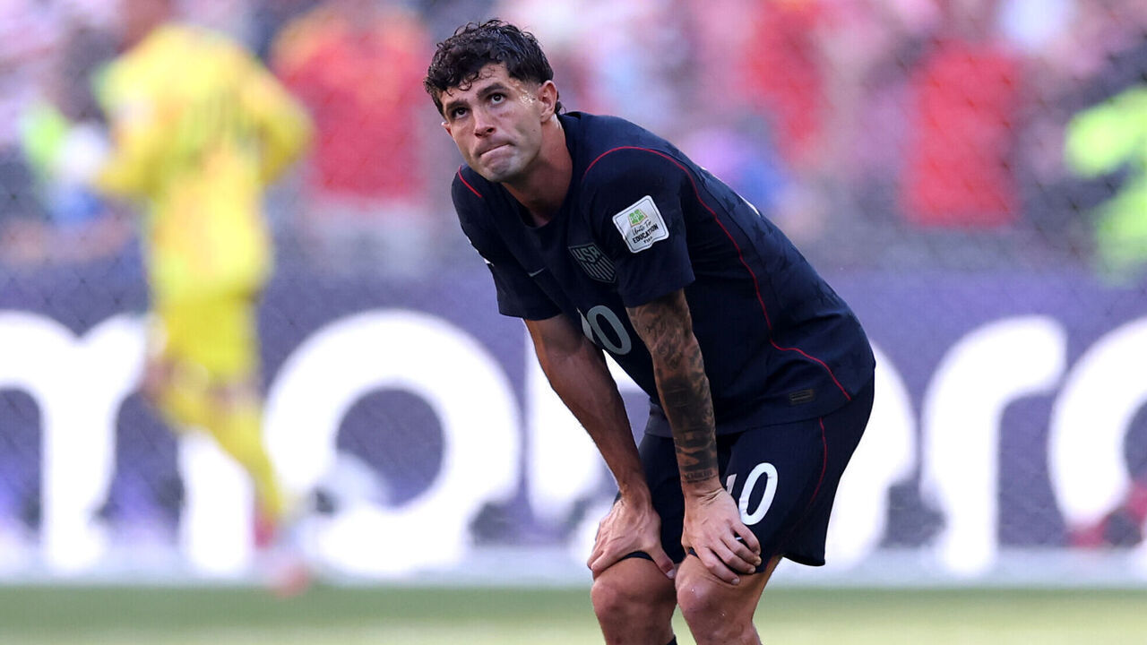 SEATTLE, WASHINGTON - JULY 06: Christian Pulisic #10 of the United States reacts after Belgium's third goal during the FIFA World Cup 2026 Round of 16 match between USA and Belgium at Seattle Stadium on July 06, 2026 in Seattle, Washington.