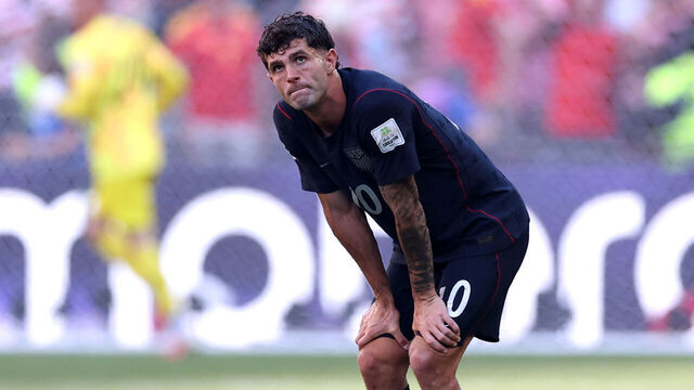 SEATTLE, WASHINGTON - JULY 06: Christian Pulisic #10 of the United States reacts after Belgium's third goal during the FIFA World Cup 2026 Round of 16 match between USA and Belgium at Seattle Stadium on July 06, 2026 in Seattle, Washington.