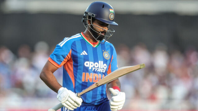 India captain Shreyas Iyer leaves the field after being dismissed by Jofra Archer of England during the Third Vitality T20 International match between England and India at Trent Bridge in Nottingham, United Kingdom, on July 7, 2026.