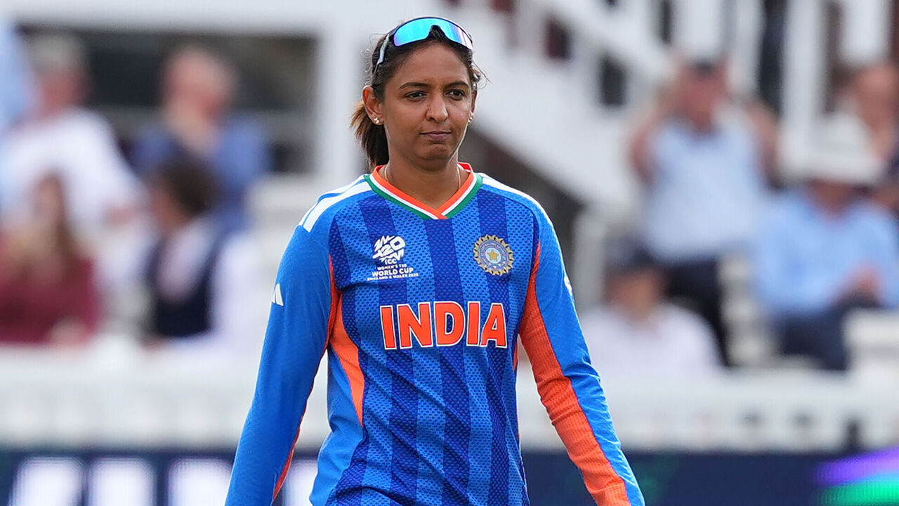 LONDON, ENGLAND - JUNE 28: Harmanpreet Kaur of India during the ICC Women's T20 World Cup Group A match between Australia and India at Lord's Cricket Ground on June 28, 2026 in London, England.