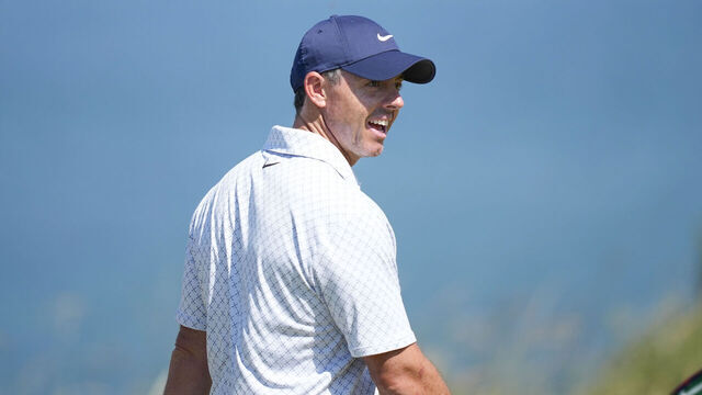 NORTH BERWICK, SCOTLAND - JULY 09: Rory McIlroy of Northern Ireland on the fourth hole during the first round of Genesis Scottish Open at The Renaissance Club on July 9, 2026 in North Berwick, Scotland.