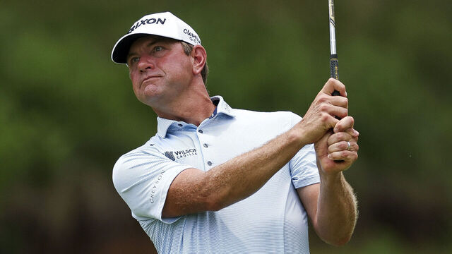LOUISVILLE, KENTUCKY - JULY 09: Lucas Glover of the United States hits an approach shot on the seventh hole during the first round of the ISCO Championship 2026 at Hurstbourne Country Club on July 09, 2026 in Louisville, Kentucky.