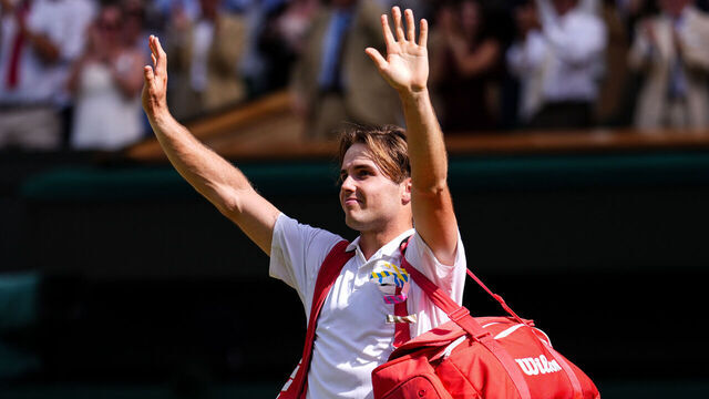 LONDON, ENGLAND - JULY 10: Arthur Fery of United Kingdom greets fans after his Gentlemen's Singles Semi Finals match against Alexander Zverev of Germany on day twelve of The Championships Wimbledon 2026 at All England Lawn Tennis and Croquet Club on July 10, 2026 in London, England.