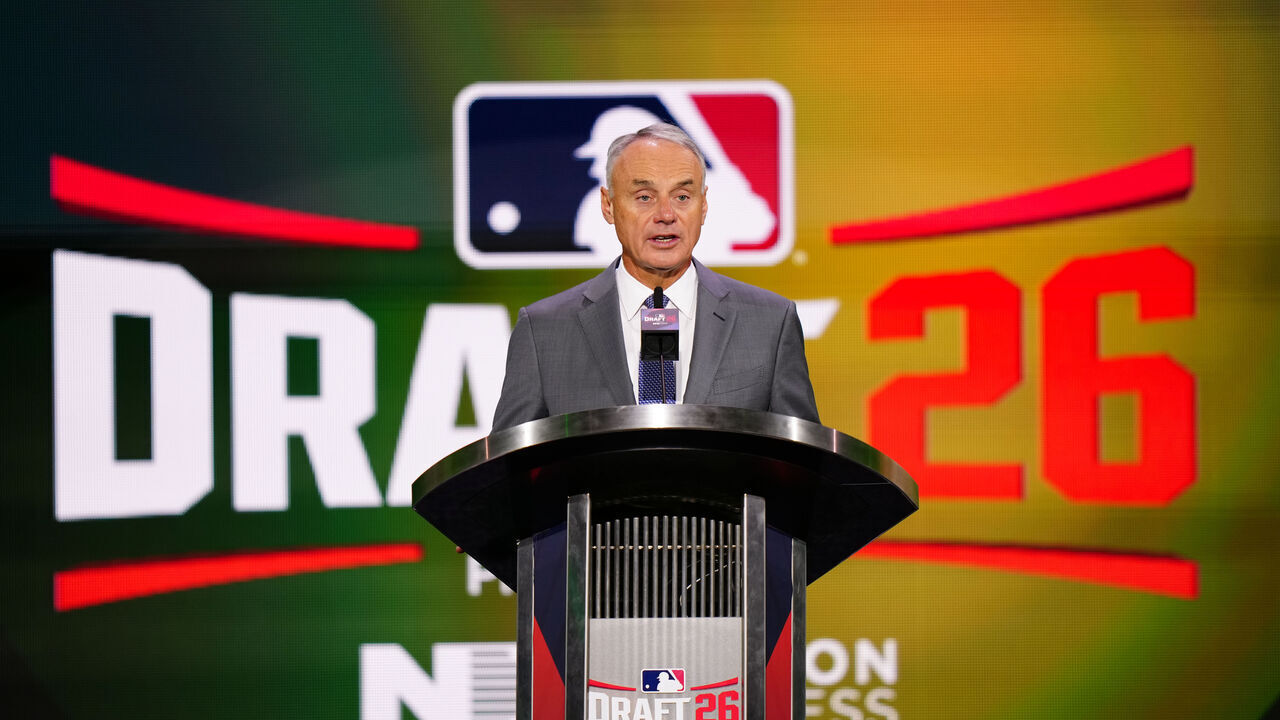 PHILADELPHIA, PA - JULY 11: Commissioner of Major League Baseball Robert D. Manfred speaks during the 2026 MLB Draft presented by Nippon Express at Pennsylvania Convention Center on Saturday, July 11, 2026 in Philadelphia, Pennsylvania.