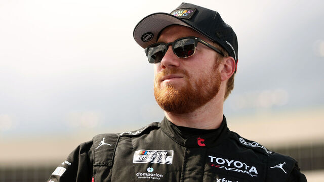 HAMPTON, GEORGIA - JULY 11: Tyler Reddick, driver of the #45 Chumba Casino Toyota, looks on during qualifying for the NASCAR Cup Series Quaker State 400 Available at Walmart at EchoPark Speedway on July 11, 2026 in Hampton, Georgia.