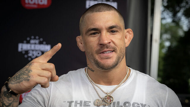 WASHINGTON, DC - JUNE 14: Dustin Poirier poses during the UFC Freedom 250 Fan Fest at The Ellipse on June 14, 2026 in Washington, DC.
