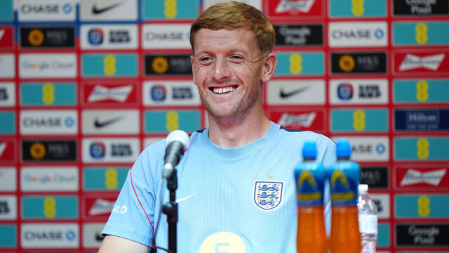 England's Jordan Pickford during a press conference at KC Parks, Kansas City. England will face Argentina in their FIFA World Cup 2026 semi-final match on Wednesday. Picture date: Monday July 13, 2026.