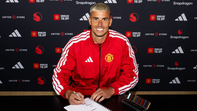 MANCHESTER, ENGLAND - JULY 14: (EXCLUSIVE COVERAGE) Karl Darlow of Manchester United poses after signing for the club at Carrington Training Ground on July 14, 2026 in Manchester, England.