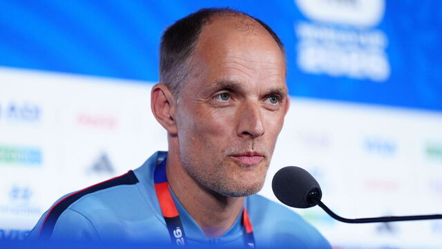 England manager Thomas Tuchel during the press conference at the Atlanta Stadium, Georgia. England will face Argentina in their FIFA World Cup 2026 semi-final match on Wednesday. Picture date: Tuesday July 14, 2026.
