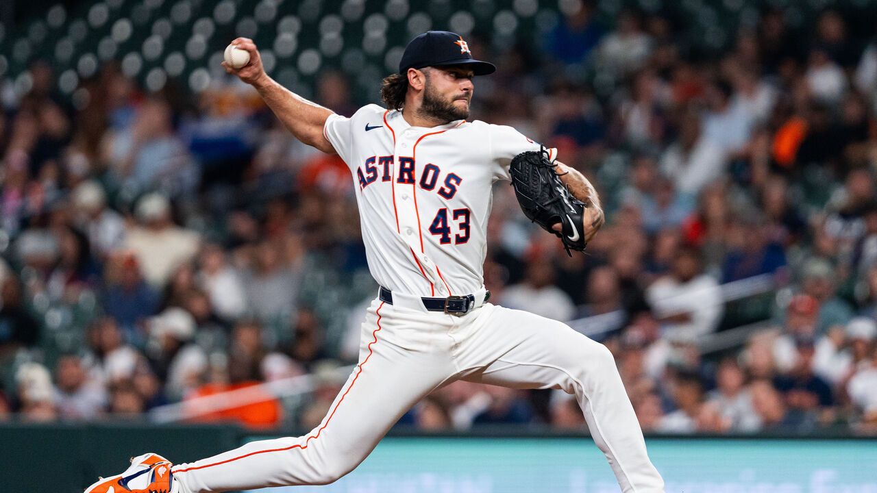 HOUSTON, TEXAS - MAY 13: Lance McCullers Jr. #43 of the Houston Astros pitches in the fourth inning during a game against the Seattle Mariners at Daikin Park on May 13, 2026 in Houston, Texas.