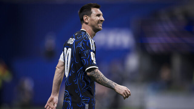 MERCEDES-BENZ STADIUM, ATLANTA, GEORGIA, UNITED STATES - 2026/07/15: Lionel Messi of Argentina smiles during the FIFA World Cup 2026 semi final football match between England and Argentina. Argentina won 2-1 over England.