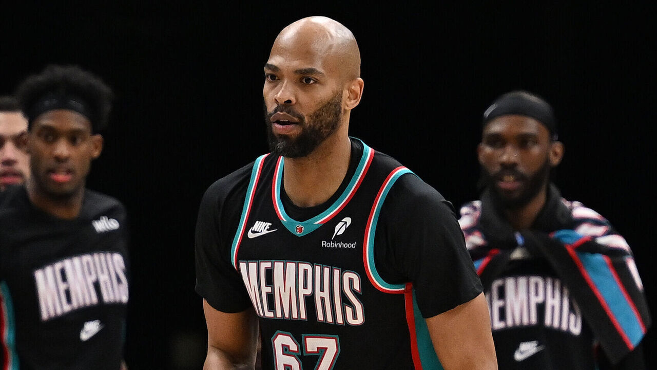 MEMPHIS, TN - MARCH 18: Taj Gibson #67 of the Memphis Grizzlies looks on during the game against the Denver Nuggets on March 18, 2026 at FedExForum in Memphis, Tennessee. Mandatory Copyright Notice: Copyright 2026 NBAE