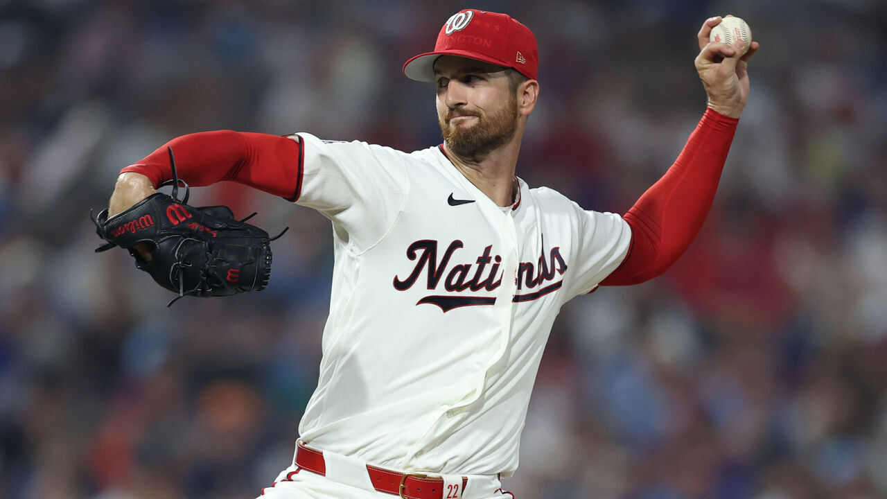 PHILADELPHIA, PENNSYLVANIA - JULY 14: Foster Griffin #22 of the Washington Nationals throws a pitch during the fifth inning of the 2026 MLB All-Star Game at Citizens Bank Park on July 14, 2026 in Philadelphia, Pennsylvania.