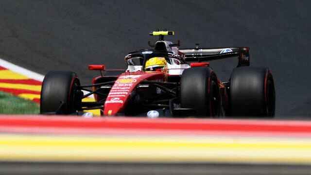 SPA, BELGIUM - JULY 18: Lewis Hamilton of Great Britain driving the (44) Scuderia Ferrari SF-26 on track during final practice ahead of the F1 Grand Prix of Belgium at Circuit de Spa-Francorchamps on July 18, 2026 in Spa, Belgium.