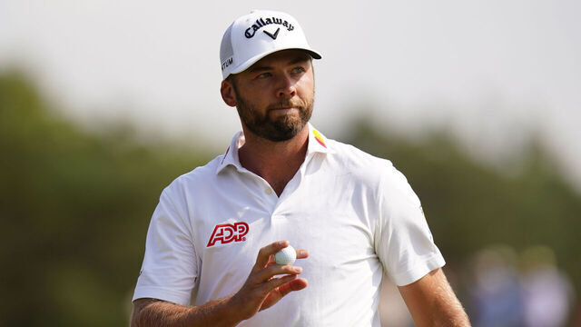Sam Burns of the USA after a birdie on the 4th during day three of The 154th Open Championship at Royal Birkdale in Southport. Picture date: Saturday July 18, 2026.