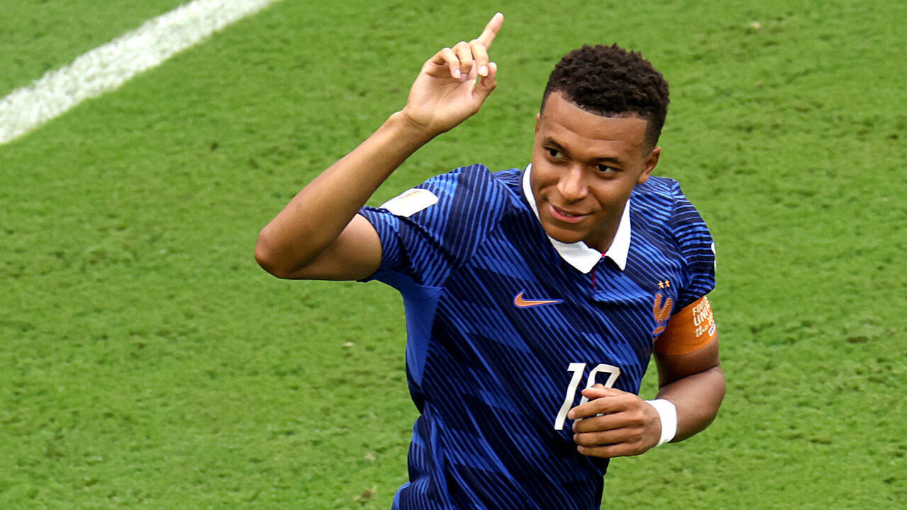 MIAMI GARDENS, FLORIDA - JULY 18: Kylian Mbappe #10 of France celebrates after scoring his team’s first goal during the FIFA World Cup 2026 Bronze Final between France and England at Miami Stadium on July 18, 2026 in Miami Gardens, Florida.