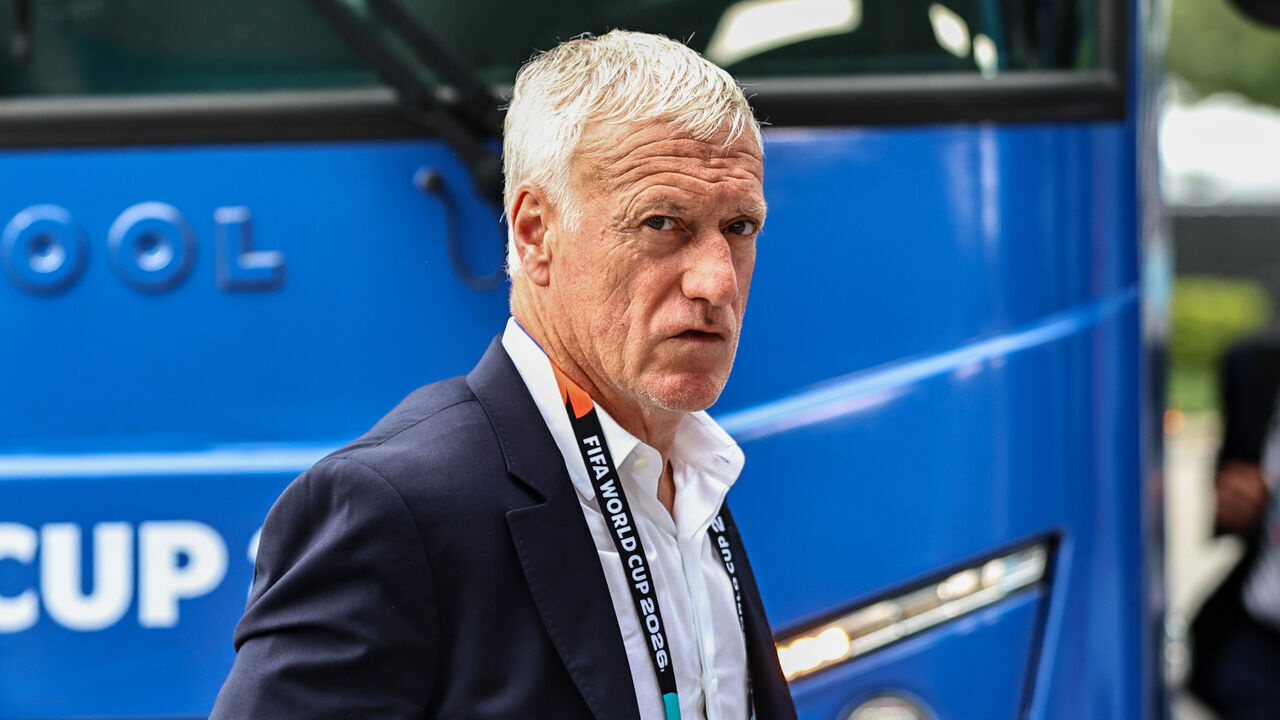 MIAMI GARDENS, FL - JULY 18: Head Coach Didier Deschamps of France is seen arriving for a FIFA World Cup 26 Bronze Final match between France and England on July 18,2026 at Miami Stadium, in Miami Gardens, Fla.