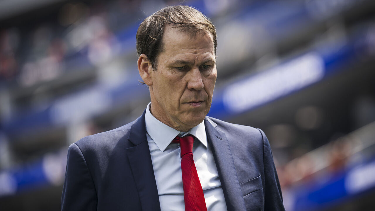 SOFI STADIUM, INGLEWOOD, CALIFORNIA, UNITED STATES - 2026/07/10: Rudi Garcia, head coach of Belgium, looks dejected at the end of the FIFA World Cup 2026 quarter final football match between Spain and Belgium. Spain won 2-1 over Belgium.
