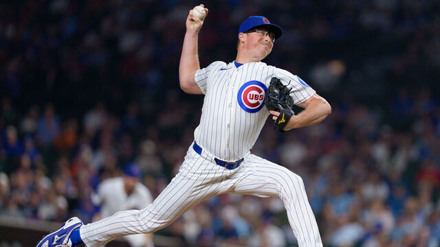 CHICAGO, ILLINOIS - JULY 20: Trent Thornton #49 of the Chicago Cubs pitches in a game against the Detroit Tigers at Wrigley Field on July 20, 2026 in Chicago, Illinois.