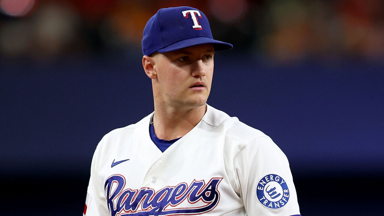 ARLINGTON, TEXAS - JULY 11: Josh Jung #6 of the Texas Rangers stands on the field during the game against the Houston Astros at Globe Life Field on July 11, 2026 in Arlington, Texas.