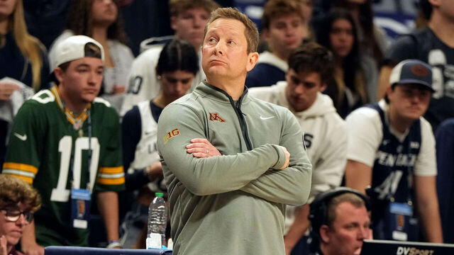 UNIVERSITY PARK, PA - FEBRUARY 01: Head coach Niko Medved of the Minnesota Golden Gophers looks on during a college basketball game against the Penn State Nittany Lions at Bryce Jordan Center on February 1, 2026 in University Park Pennsylvania.