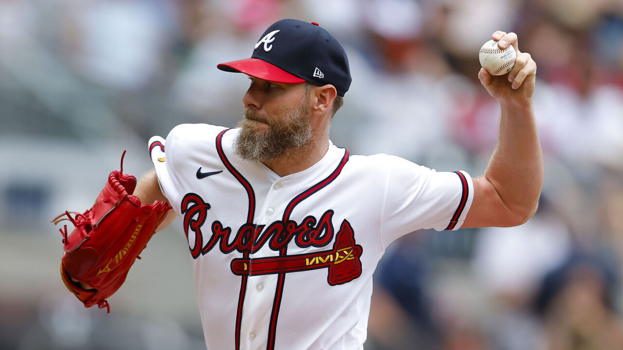 ATLANTA, GEORGIA - JULY 23: Chris Sale #51 of the Atlanta Braves pitches during the second inning against the San Diego Padres at Truist Park on July 23, 2026 in Atlanta, Georgia.
