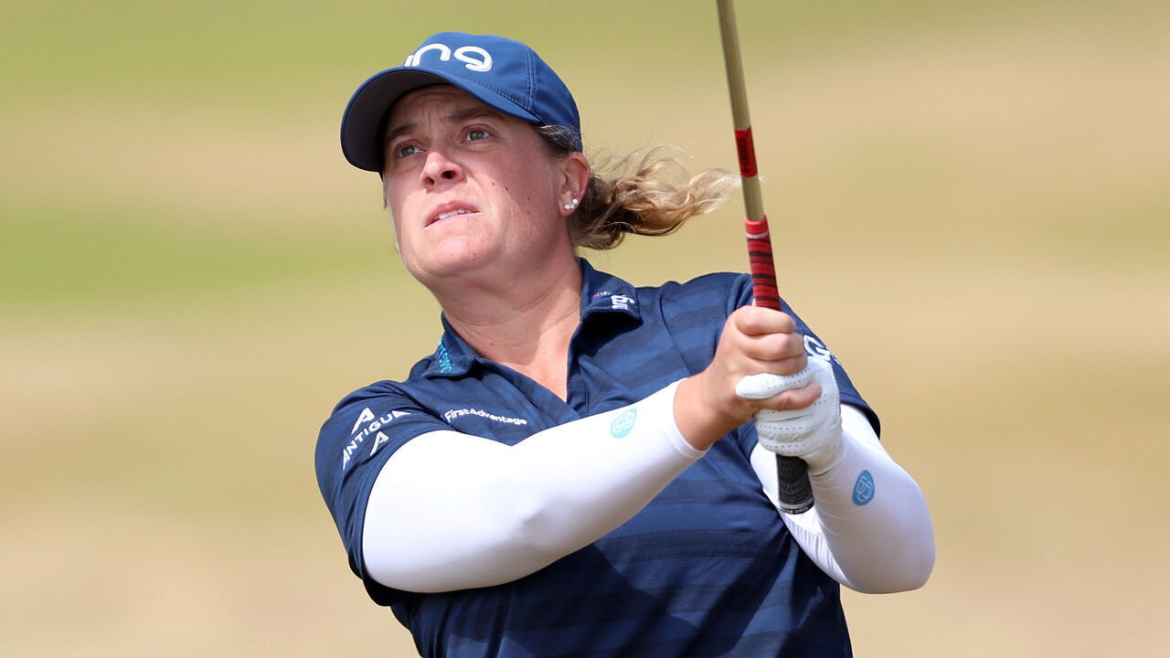 TROON, SCOTLAND - JULY 23: Lauren Coughlin of the United States plays a shot during the first round of the ISPS HANDA Women's Scottish Open 2026 at Dundonald Links Golf Course on July 23, 2026 in Troon, Scotland.