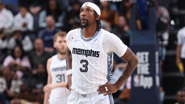 MEMPHIS, TN - FEBRUARY 2: Kentavious Caldwell-Pope #3 of the Memphis Grizzlies looks on during the game against the Minnesota Timberwolves on February 2, 2026 at FedExForum in Memphis, Tennessee. Mandatory Copyright Notice: Copyright 2026 NBAE