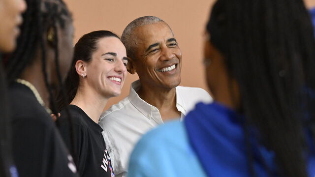 CHICAGO, IL - JULY 24: Former President Barack Obama surprises WNBA All-Stars at their practice with a visit during the 2026 WNBA All-Star Practice and Media Availability on July 24, 2026 at the Obama Presidential Center in Chicago, Illinois. NOTE TO USER: User expressly acknowledges and agrees that, by downloading and/or using this Photograph, user is consenting to the terms and conditions of the Getty Images License Agreement. Mandatory Copyright Notice: Copyright 2026 NBAE