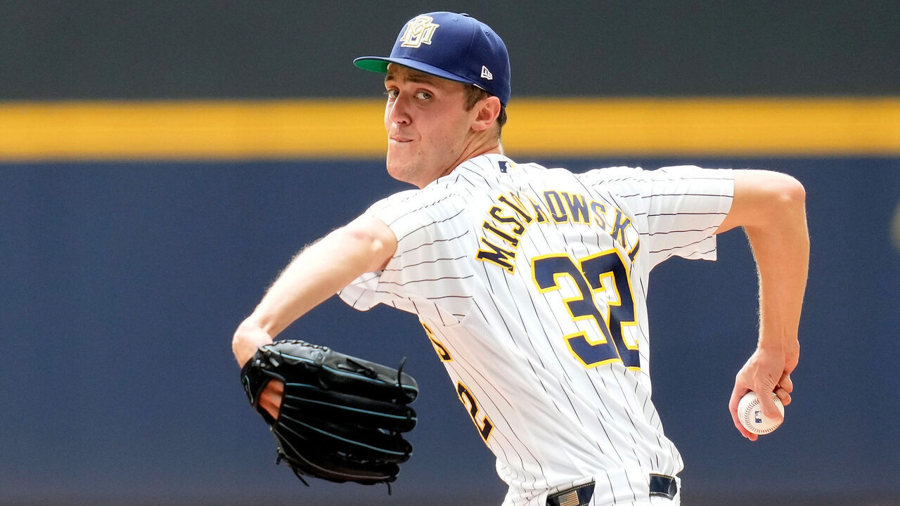 MILWAUKEE, WISCONSIN - JULY 26: Jacob Misiorowski #32 of the Milwaukee Brewers throws a pitch in the second inning against the Colorado Rockies at American Family Field on July 26, 2026 in Milwaukee, Wisconsin.