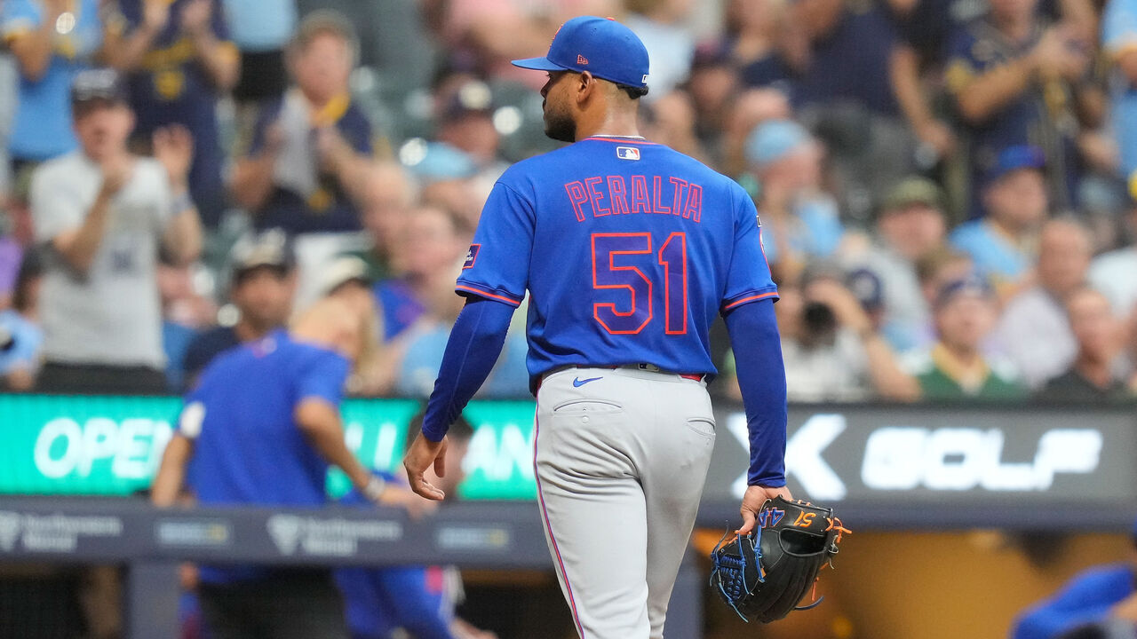 MILWAUKEE, WISCONSIN - JULY 20: Freddy Peralta #51 of the New York Mets is taken out of game in the sixth inning against the Milwaukee Brewers at American Family Field on July 20, 2026 in Milwaukee, Wisconsin.