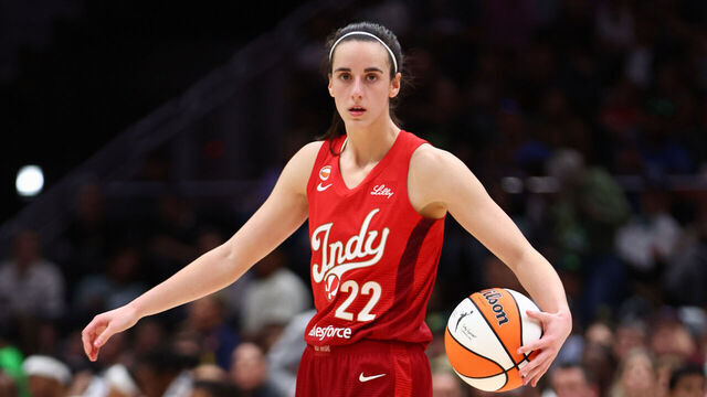 SEATTLE, WA - JULY 28 : Caitlin Clark #22 of the Indiana Fever dribbles the ball during the game against the Seattle Storm on July 28, 2026 at Climate Pledge Arena in Seattle, Washington. Mandatory Copyright Notice: Copyright 2026 NBAE