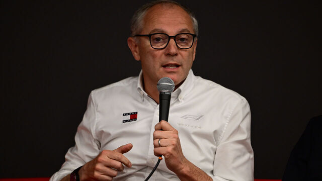 Formula 1 President Stefano Domenicali speaks during the free practice session of the Barcelona - Catalunya Grand Prix at Circuit de Catalunya in Montmelo, Spain, on June 12, 2026.