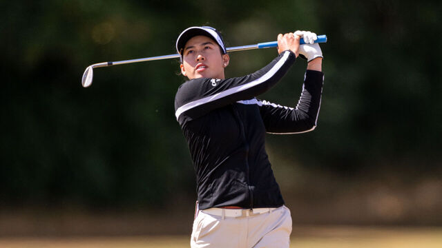 LYTHAM ST ANNES, ENGLAND - JULY 30: Jeeno Thitikul of Thailand plays her approach on hole 2 during the first round of the AIG Women's Open 2026 at Royal Lytham & St. Annes on July 30, 2026 in Lytham St Annes, England.