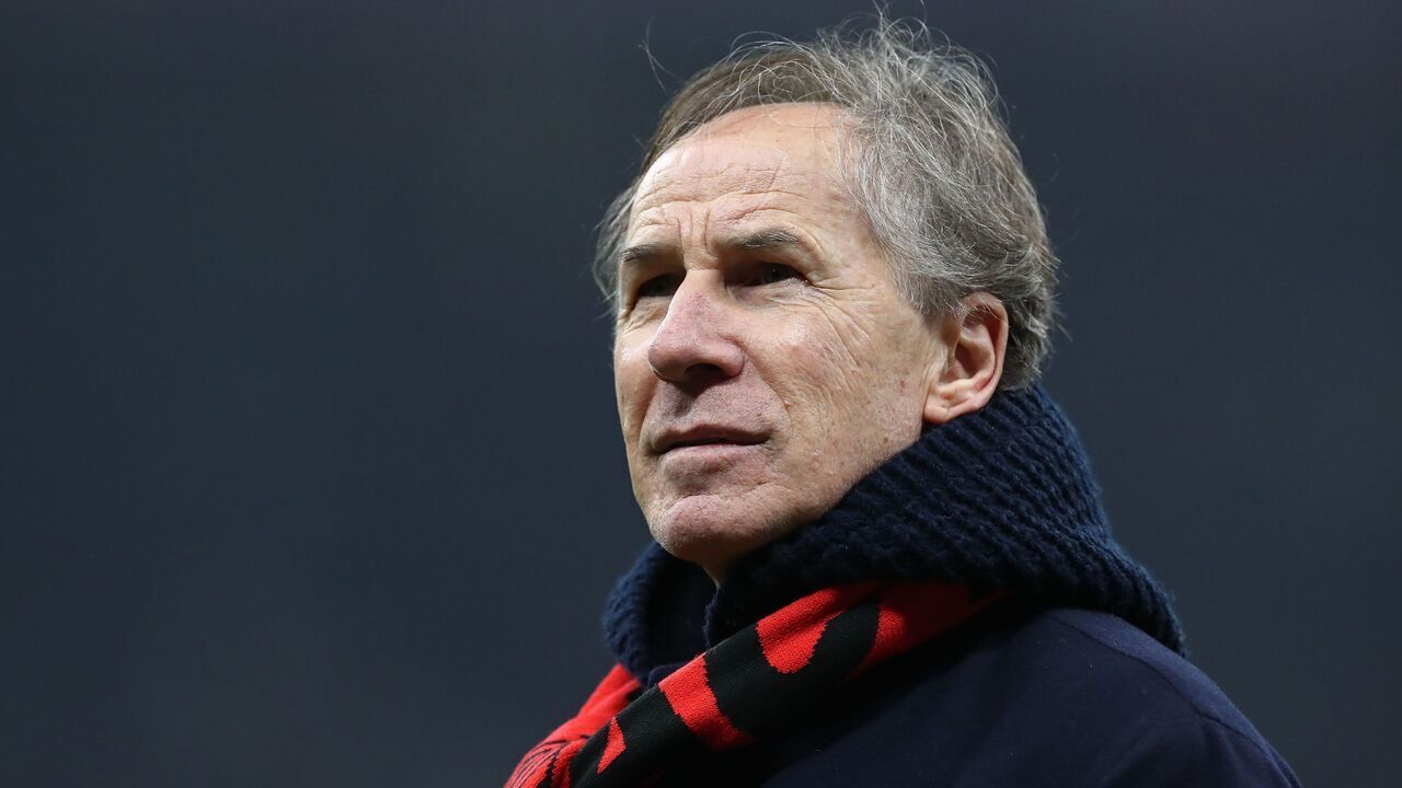 MILAN, ITALY - DECEMBER 15: Franco Baresi looks on during the Serie A match between AC Milan and Genoa at Stadio Giuseppe Meazza on December 15, 2024 in Milan, Italy.