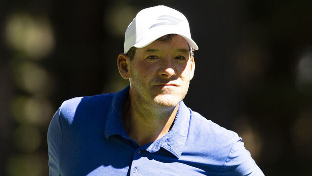STATELINE, NEVADA - JULY 11: Tony Romo, former NFL quarterback and former American Century Championship winner, waits to tee off on the fourth hole during the second round of the American Century Championship 2026 at Edgewood Tahoe Golf Course on July 11, 2026 in Stateline, Nevada.
