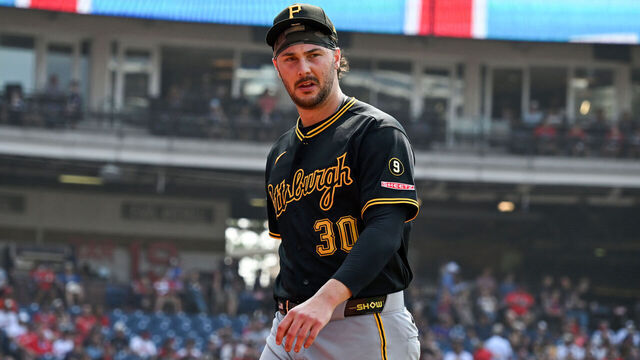 CLEVELAND, OHIO - JULY 19: Paul Skenes #30 of the Pittsburgh Pirates walks off the field after the seventh inning against the Cleveland Guardians at Progressive Field on July 19, 2026 in Cleveland, Ohio.
