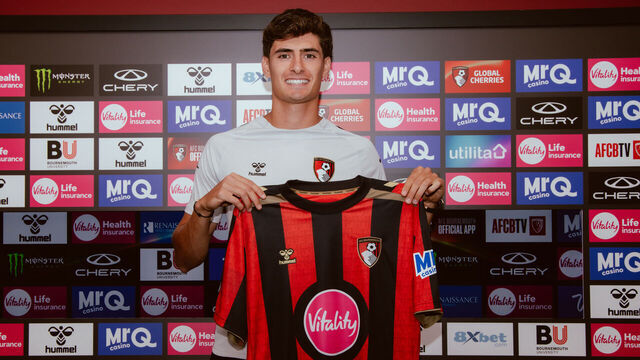WIMBORNE MINSTER, ENGLAND - AUGUST 01: Antonio Silva is unveiled as a new signing at AFC Bournemouth at Canford Performance Centre on August 01, 2026 in Wimborne Minster, England.