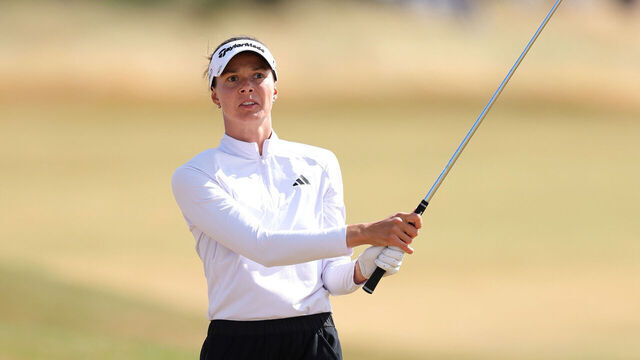 LYTHAM ST ANNES, ENGLAND - AUGUST 01: Esther Henseleit of Germany plays her second shot on the 14th hole during the Third Round of the AIG Women's Open 2026 at Royal Lytham & St. Annes on August 01, 2026 in Lytham St Annes, England.