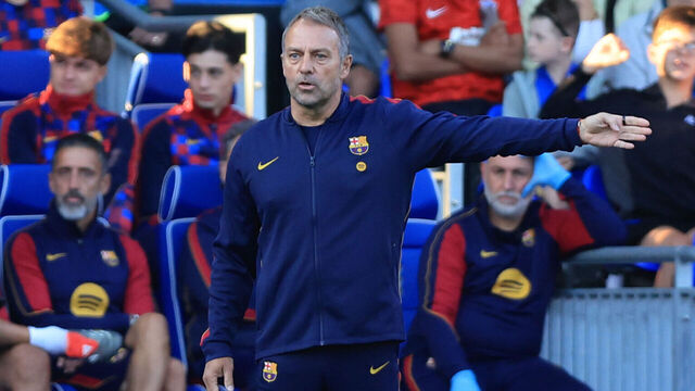 Barcelona manager Hansi Flick during a pre-season friendly match at St Andrew's @ Knighthead Park, Birmingham. Picture date: Friday July 31, 2026.