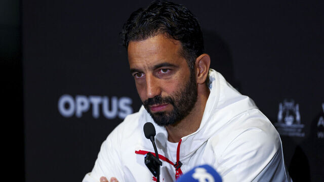 PERTH, AUSTRALIA - AUGUST 04: Ruben Amorim Head coach of AC Milan looks on during the AC Milan Press Conference at Optus Stadium on August 04, 2026 in Perth, Australia.