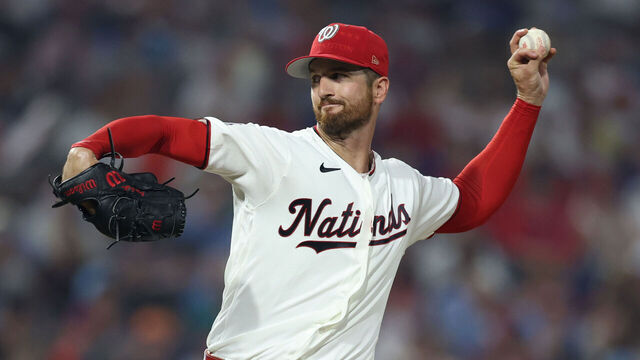 PHILADELPHIA, PENNSYLVANIA - JULY 14: Foster Griffin #22 of the Washington Nationals throws a pitch during the fifth inning of the 2026 MLB All-Star Game at Citizens Bank Park on July 14, 2026 in Philadelphia, Pennsylvania.