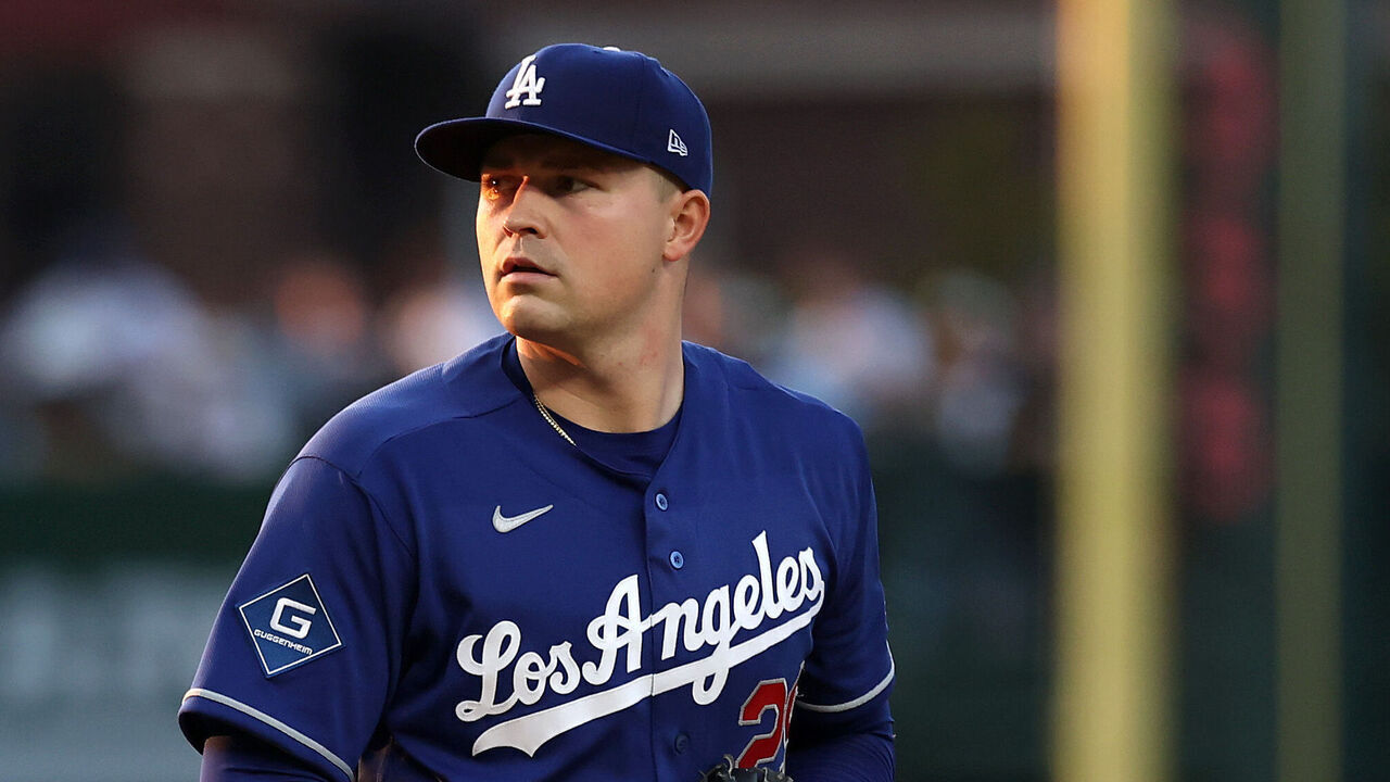 CHICAGO, ILLINOIS - AUGUST 04: Tarik Skubal #29 of the Los Angeles Dodgers pitches against the Chicago Cubs during the first inning in his Dodgers debut at Wrigley Field on August 04, 2026 in Chicago, Illinois.