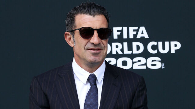 MEXICO CITY, MEXICO - JUNE 11: Luís Figo, former Portuguese football player arrives before the FIFA World Cup 2026 Group A match between Mexico and South Africa at Mexico City Stadium on June 11, 2026 in Mexico City, Mexico.