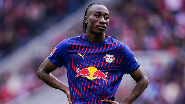 FREIBURG IM BREISGAU, GERMANY - MAY 16: Yan Diomande of RB Leipzig looks dejected and disappointed during the Bundesliga match between SC Freiburg and RB Leipzig at Europa-Park Stadion on May 16, 2026 in Freiburg im Breisgau, Germany.