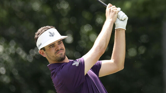 GREENSBORO, NORTH CAROLINA - AUGUST 08: Beau Hossler of the United States plays his shot from the sixth tee during the third round of the Wyndham Championship 2026 at Sedgefield Country Club on August 08, 2026 in Greensboro, North Carolina.