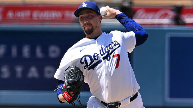Los Angeles, - July 11: Pitcher Blake Snell #7 of the Los Angeles Dodgers works out on the mound prior to a baseball game between the Los Angeles Dodgers and the Arizona Diamondbacks at Dodger Stadium in Los Angeles on Saturday, July 11, 2026. Snell who is is currently on the 60-day injured list recovering from elbow surgery as he underwent an operation in mid-May to remove loose bodies from his left elbow.
